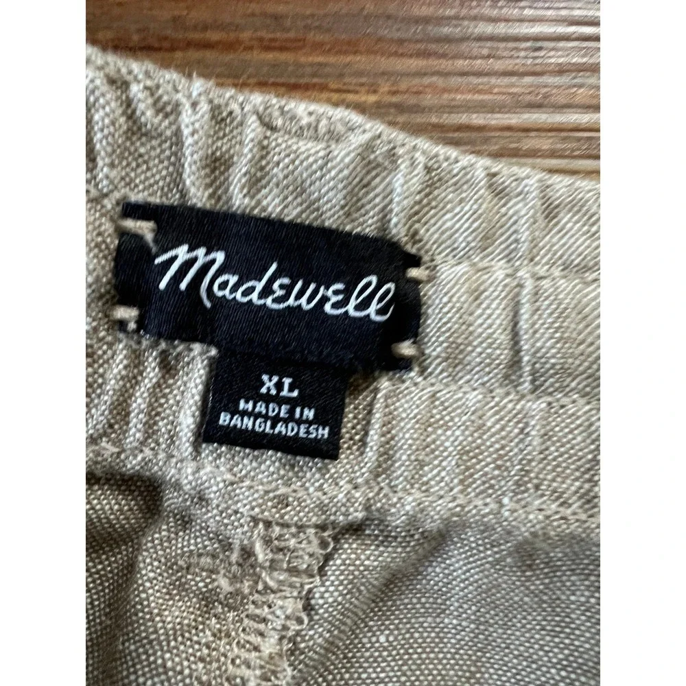 Madewell Men XL Beige 100% Linen Drawstring Waist Beach Resortwear Pants